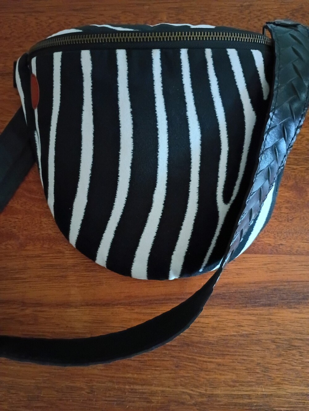 Zala Zebra Print Fanny Pack Bag with Leather Strap